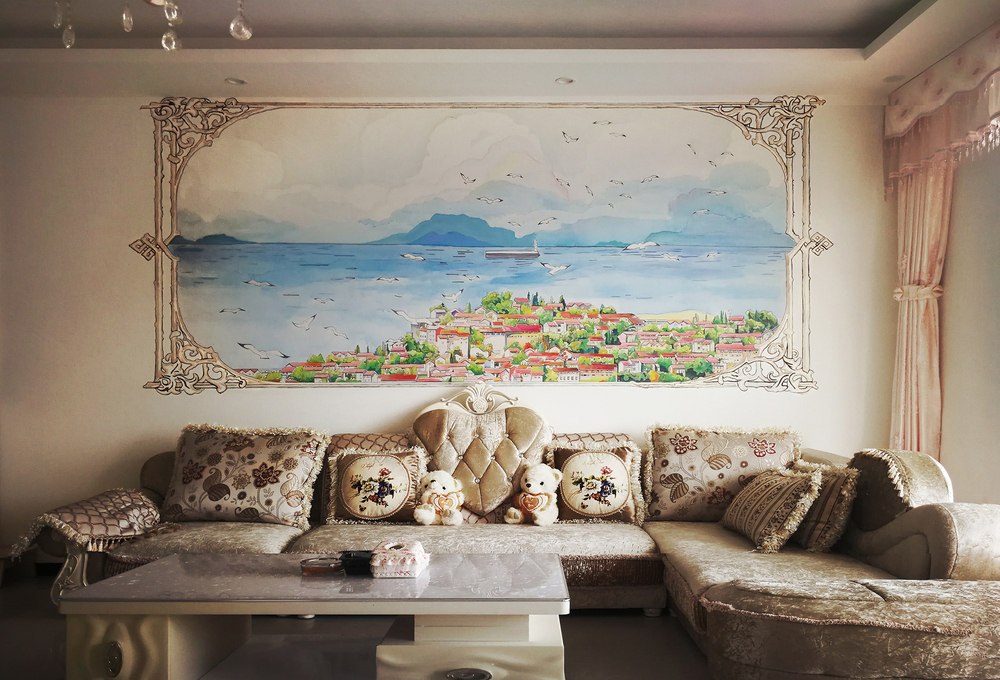 日系水彩风壁画合集