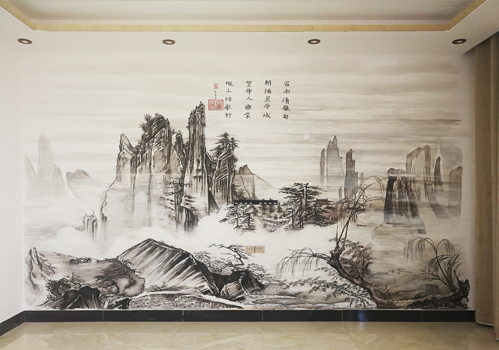 黑白单色壁画合集